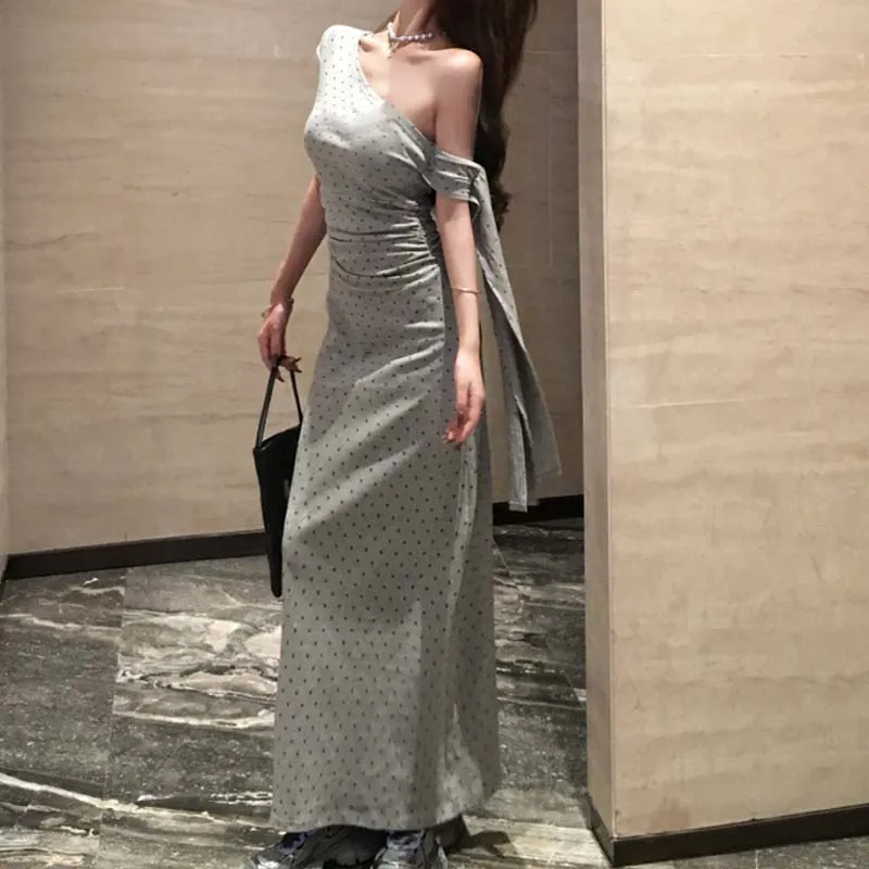 TURN UP Sleeveless Dress Women's Gray-4