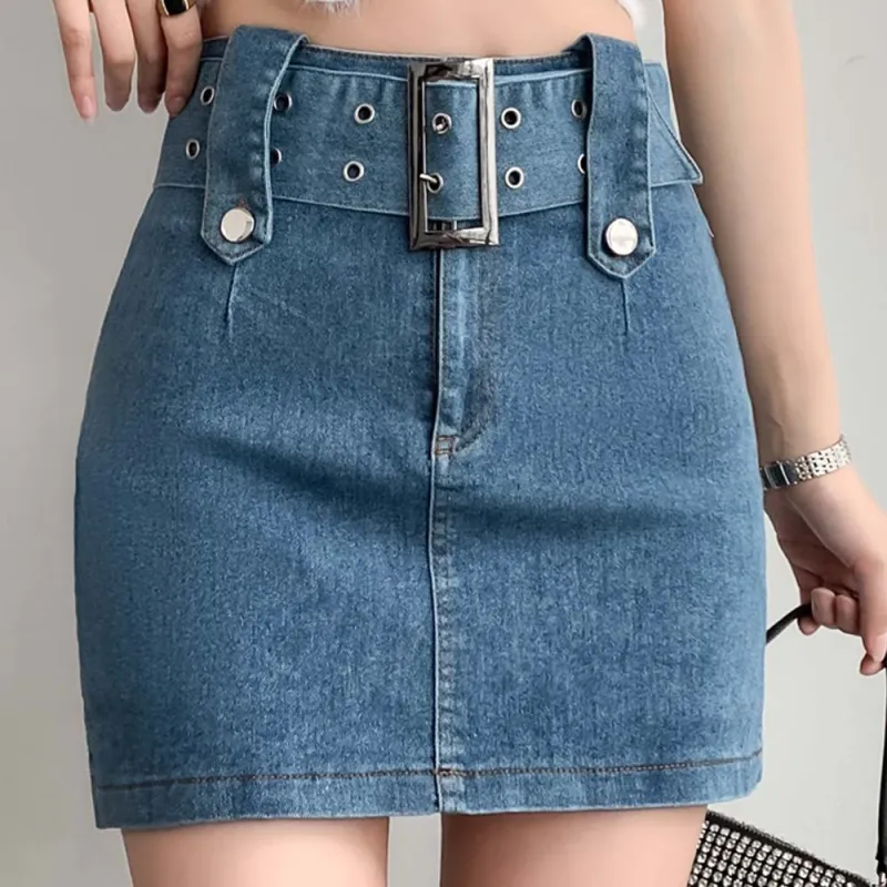 TURN UP Denim Short Skirts Women's-3
