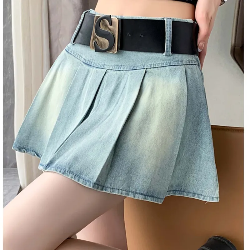 TURN UP Denim Short Skirts Women's-5