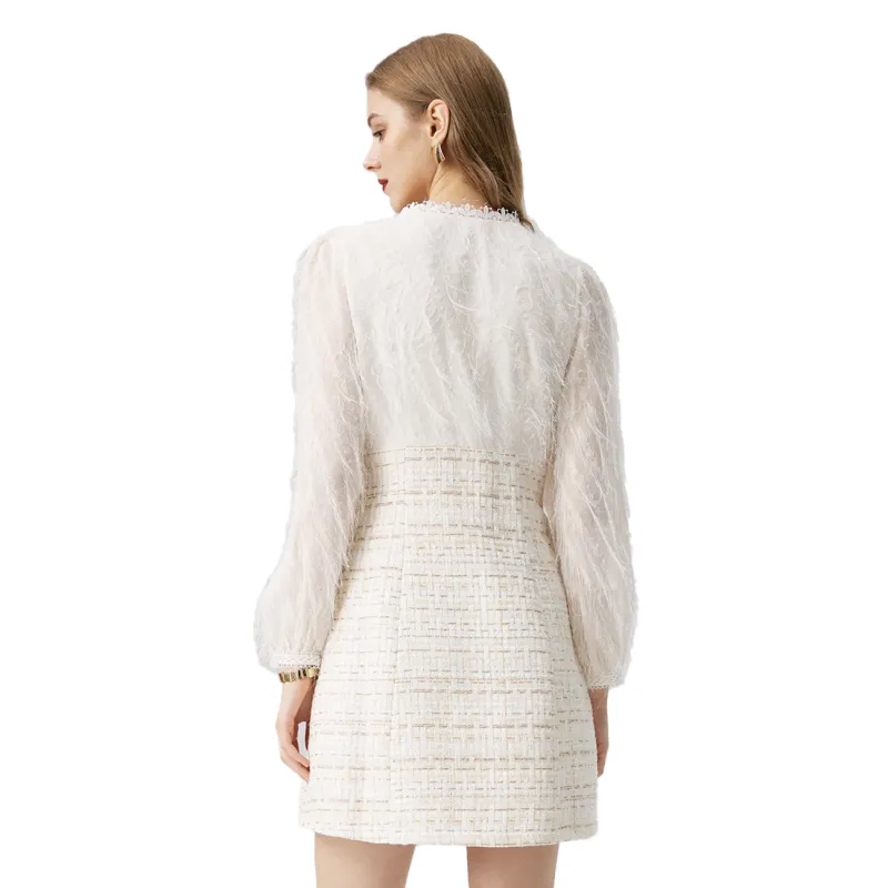 TURN UP Long-Sleeved Dresses Women's Apricot-6
