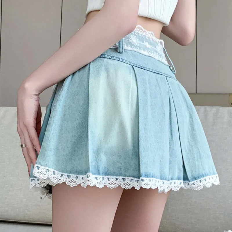TURN UP Denim Short Skirts Women's-2