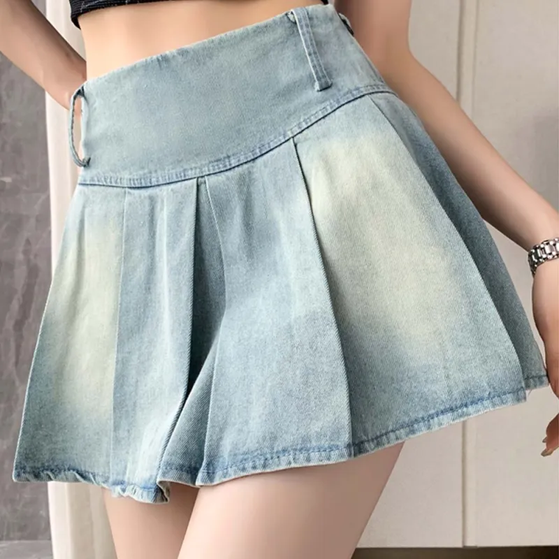TURN UP Denim Short Skirts Women's-3