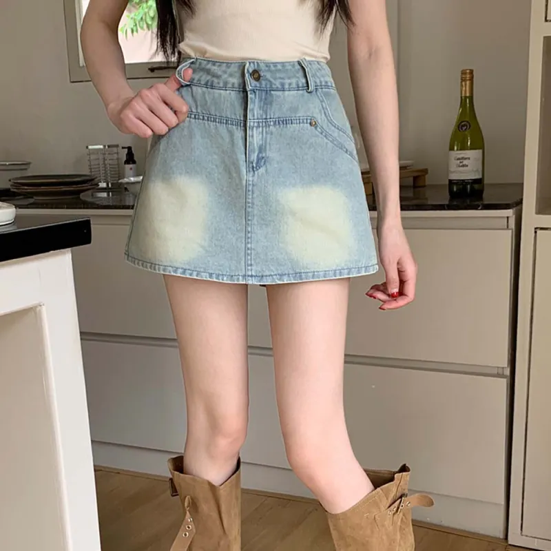 TURN UP Denim Short Skirts Women's-3