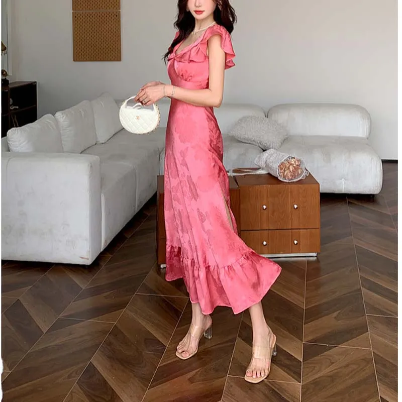 TURN UP Short Sleeved Dress Women's Plum+Bowknot Hair Tie Comes With-3