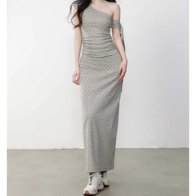 TURN UP Sleeveless Dress Women's Gray-6