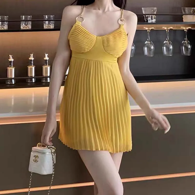 TURN UP Slip Dress Women's Bright Yellow-2