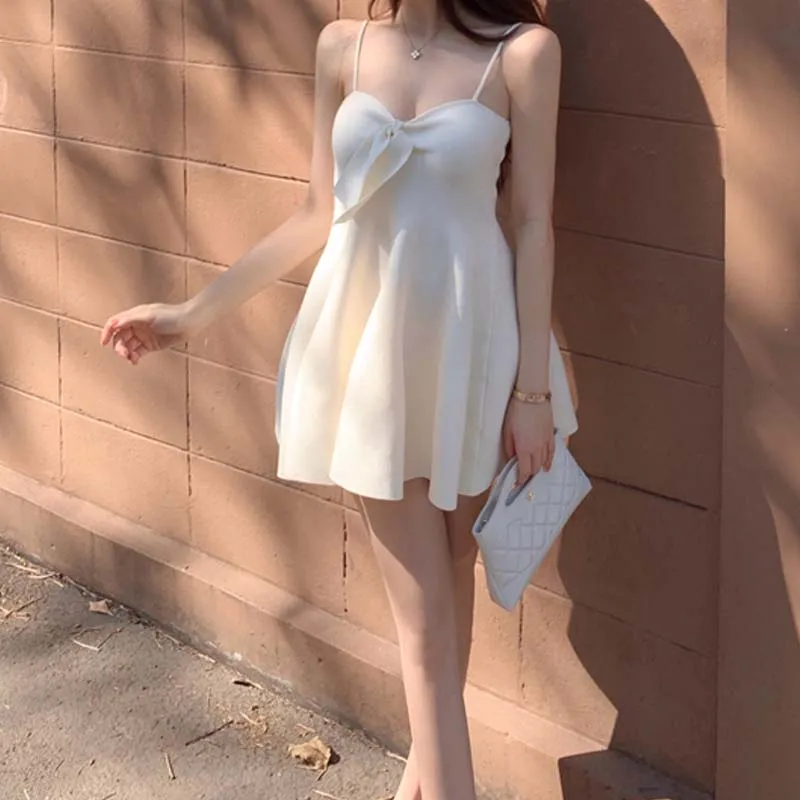 TURN UP Slip Dress Women's Apricot+Bowknot Hair Tie Comes With-3