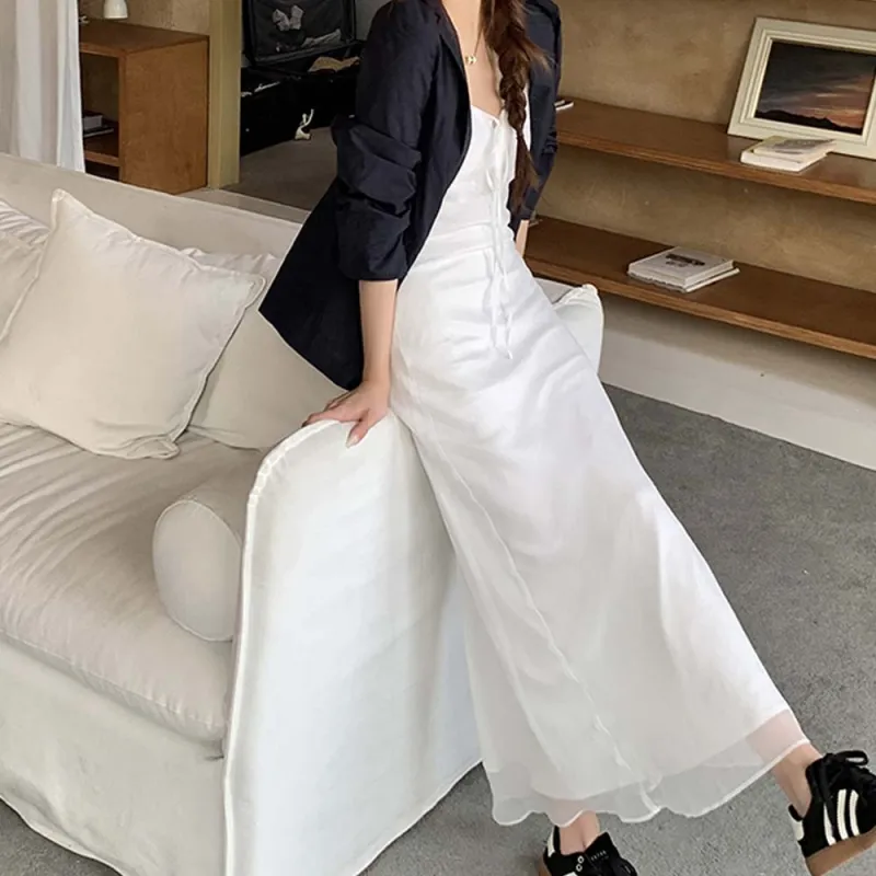 / Slip Dresses Women's White+Bowknot Hair Tie Comes With-4