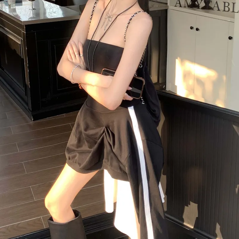 TURN UP Sleeveless Dress Women's Black White-1