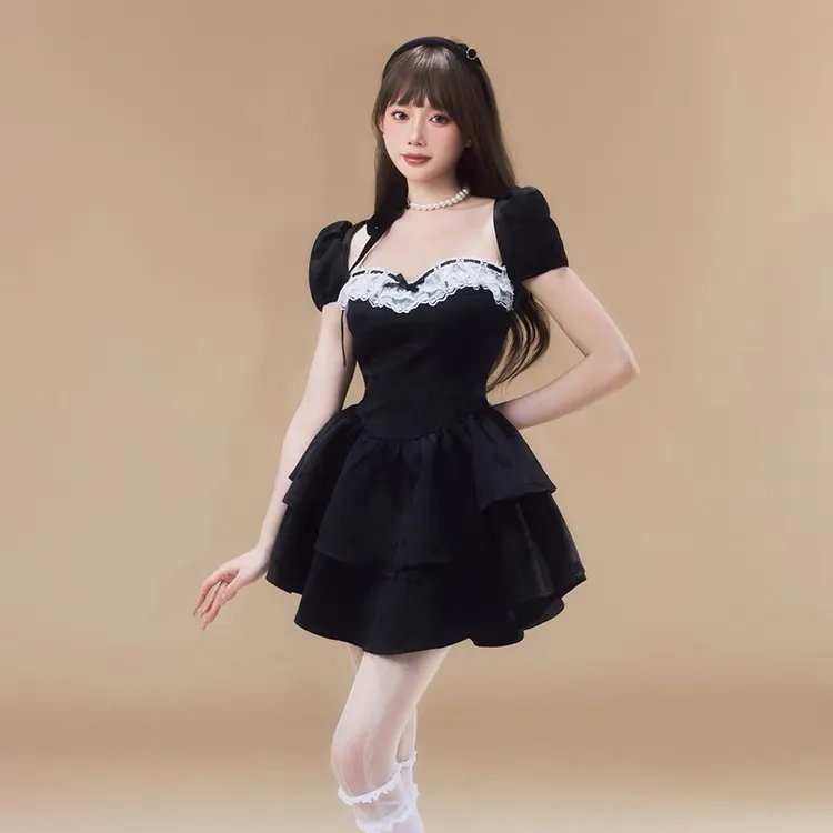 PAZZO Short Sleeved Dresses Women's Black-2