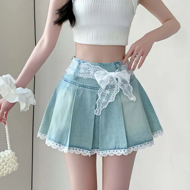TURN UP Denim Short Skirts Women's-4