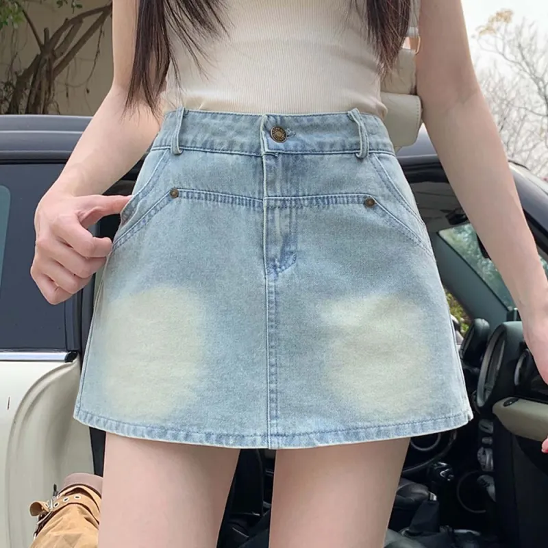 TURN UP Denim Short Skirts Women's-6