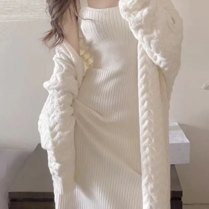 TURN UP Slip Dresses Women's White-4