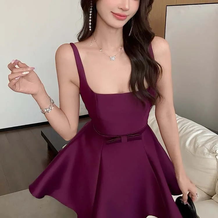 TURN UP Slip Dress Women's Rose Purple/Bowknot Hair Tie Comes With-6
