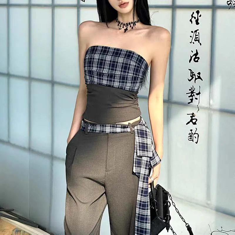 TURN UP Shirt Matching Set Women's Gray+Bowknot Hair Tie Comes With-6