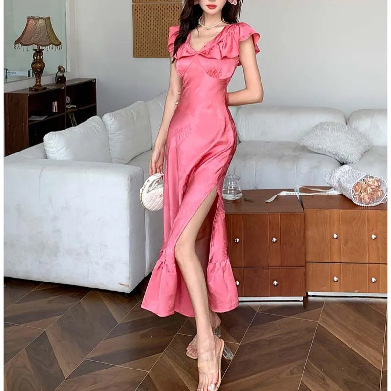 TURN UP Short Sleeved Dress Women's Plum+Bowknot Hair Tie Comes With-5