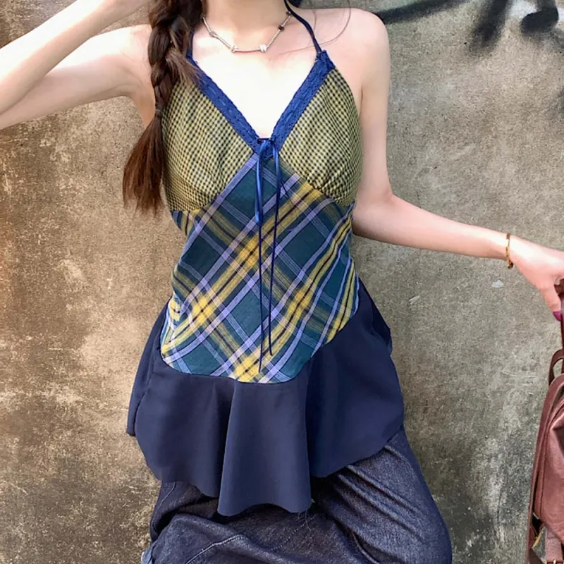 TURN UP Slip Dress Women's Yellow Green+Bowknot Hair Tie Comes With-6