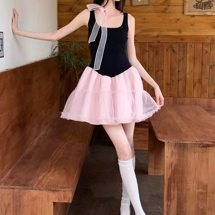 TURN UP Sleeveless Dress Women's Black, Pink & Multicolor-6