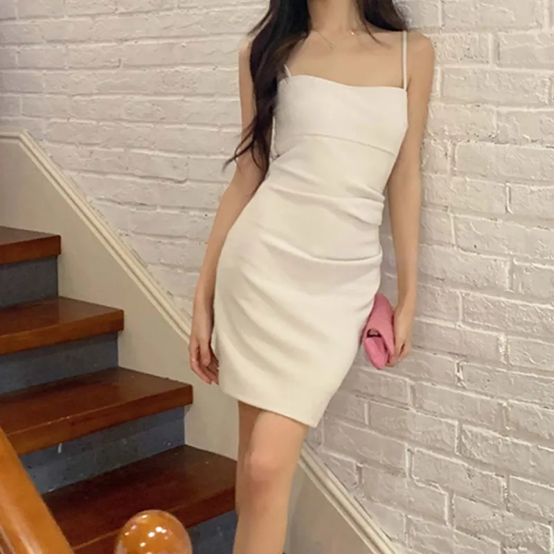TURN UP Slip Dresses Women's Ecru+Bowknot Hair Tie Comes With-3