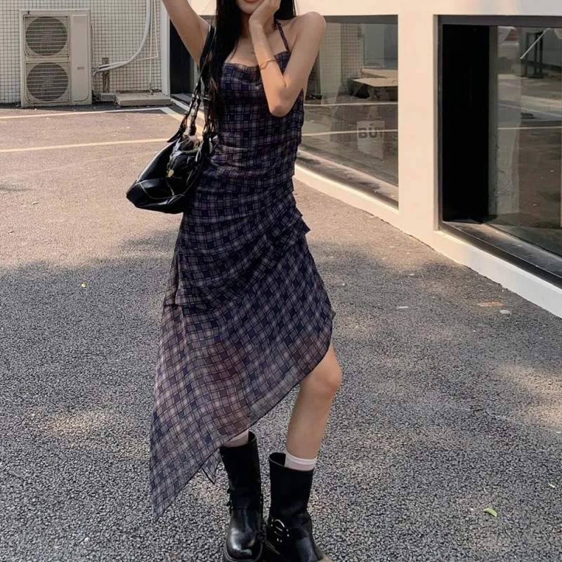 TURN UP Slip Dress Women's Blue Purple+Bowknot Hair Tie Comes With-6