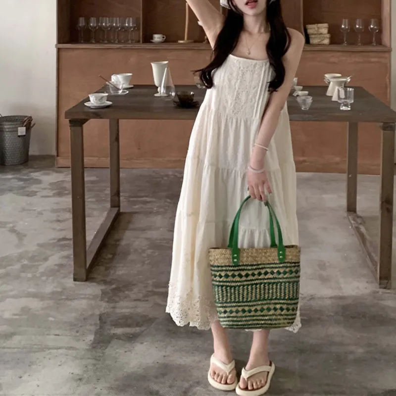 TURN UP Slip Dresses Women's Apricot+Bowknot Hair Tie Comes With-4