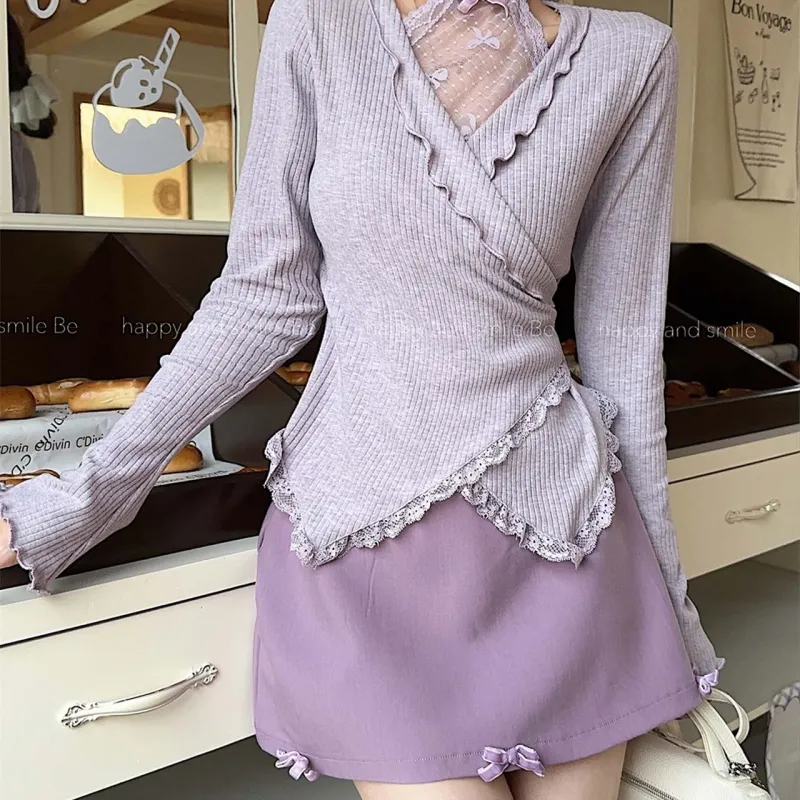 TURN UP Skirt Set Women's Purple-5