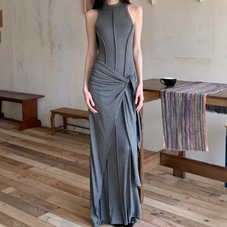 TURN UP Sleeveless Dress Women's Dark Gray-5
