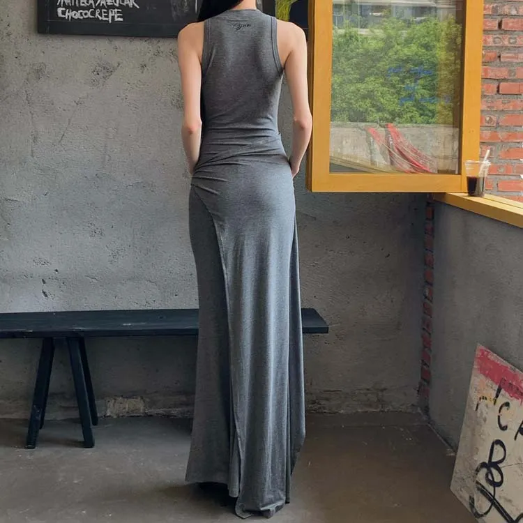 TURN UP Sleeveless Dress Women's Dark Gray-2