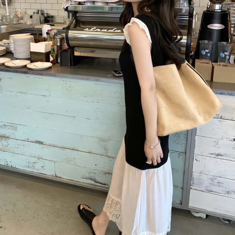 TURN UP Short Sleeved Dress Women's Black White+Bowknot Hair Tie Comes With-5