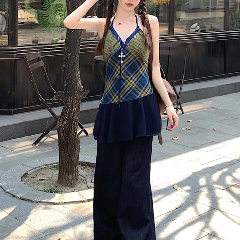 TURN UP Slip Dress Women's Yellow Green+Bowknot Hair Tie Comes With-2