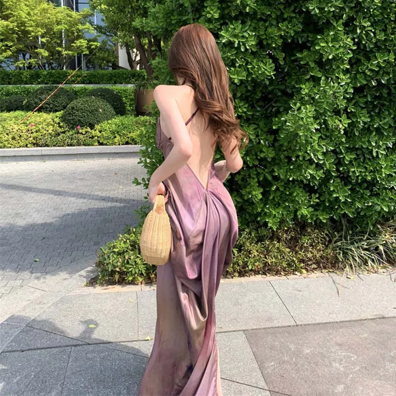 TURN UP Slip Dresses Women's Pink Purple+Bowknot Hair Tie Comes With-6