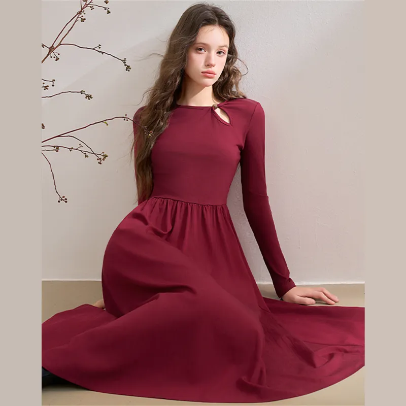 WESTLINK Long Sleeved Dresses Women's Red-6