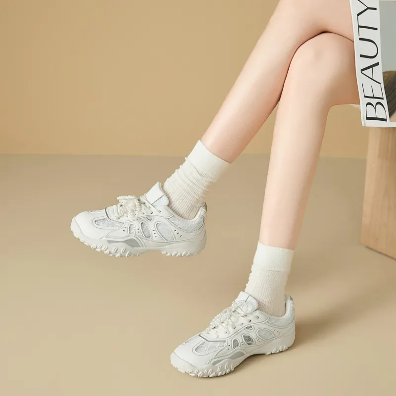 WESTLINK Casual Shoes Women's Low Top Silver-5