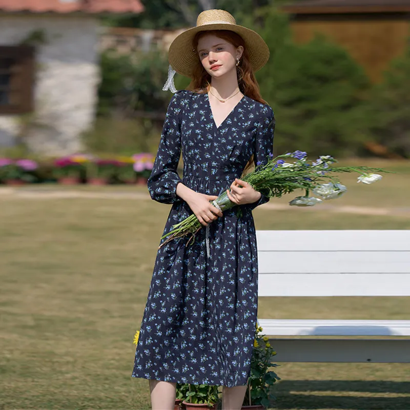 WESTLINK Long Sleeved Dresses Women's Blue-2