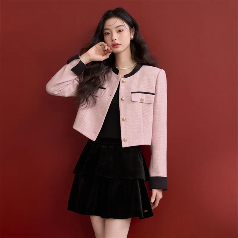 WESTLINK Cropped Coat Women's Pink-5
