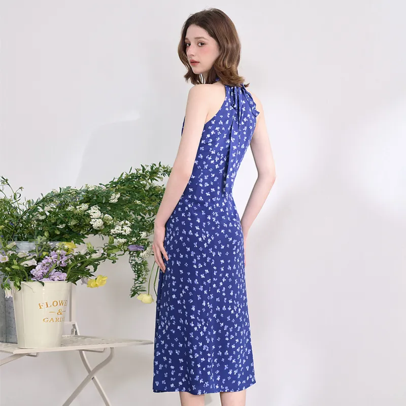 WESTLINK Sleeveless Dress Women's Vintage Blue-6