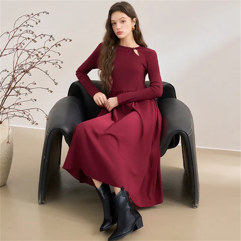 WESTLINK Long Sleeved Dresses Women's Red-2