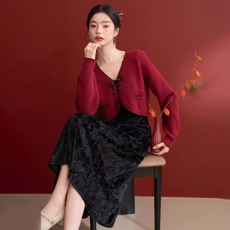 WESTLINK Cropped Coat Women's Red-2