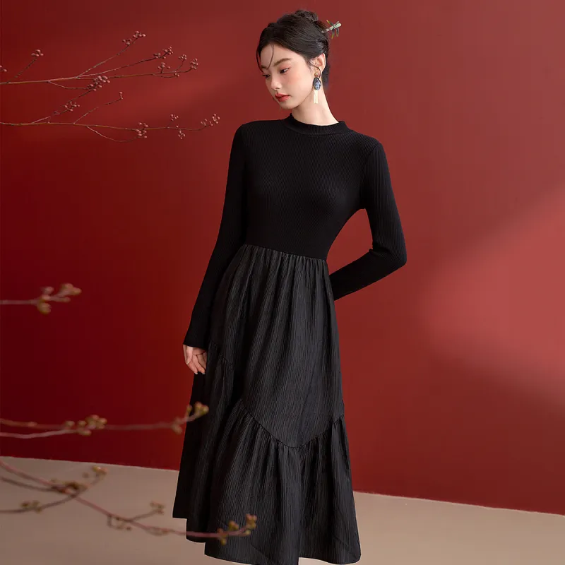 WESTLINK Long Sleeved Dresses Women's Black-3