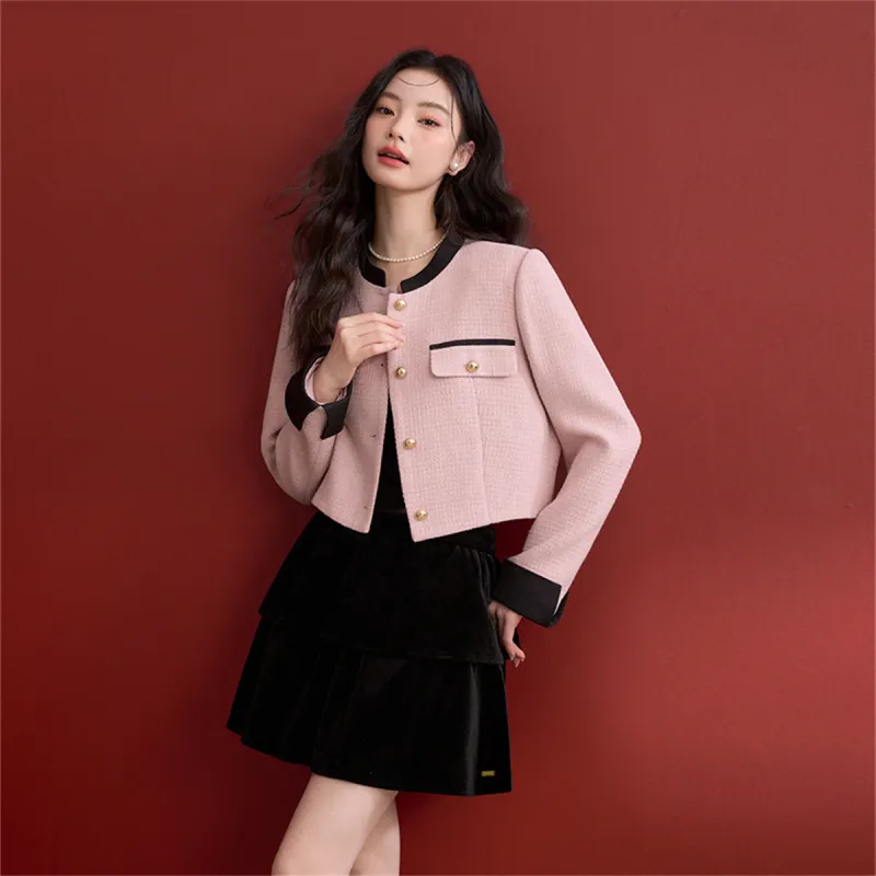 WESTLINK Cropped Coat Women's Pink-6