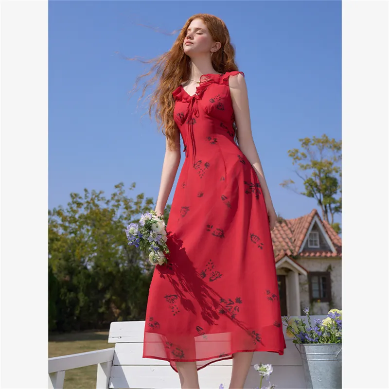 WESTLINK Sleeveless Dress Women's Red-2