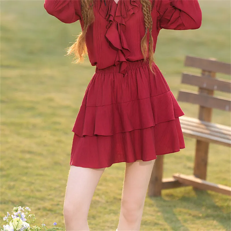 WESTLINK Casual Short Skirts Women's Red-2
