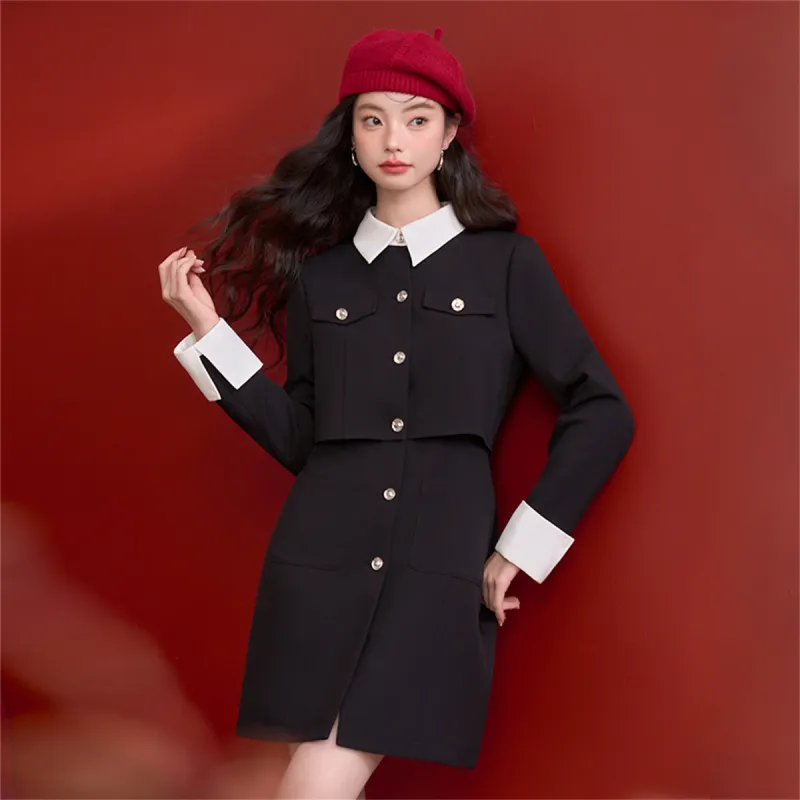 WESTLINK Long Sleeved Dress Women's Black-2