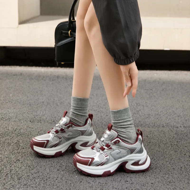 WESTLINK Slip Resistant Low Top Chunky Sneakers Women's-5