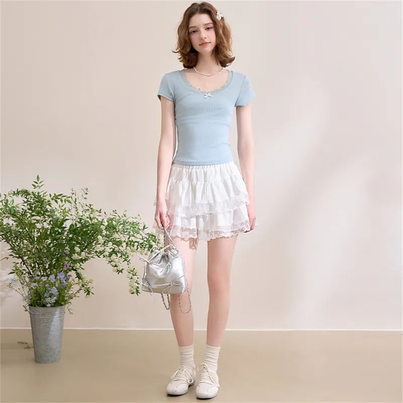 WESTLINK Casual Short Skirts Women's White-3