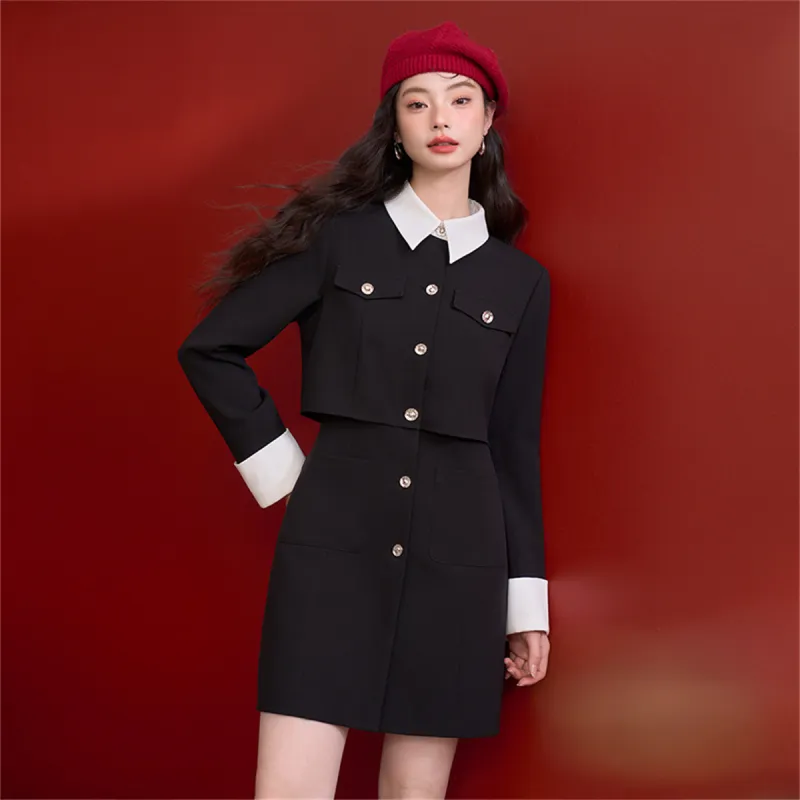 WESTLINK Long Sleeved Dress Women's Black-1