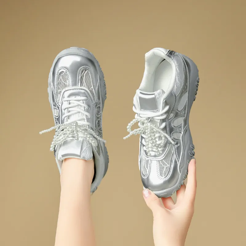 WESTLINK Casual Shoes Women's Low Top Silver-10