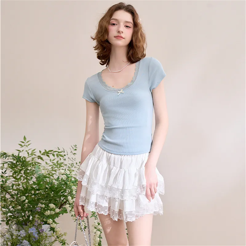 WESTLINK Casual Short Skirts Women's White-5
