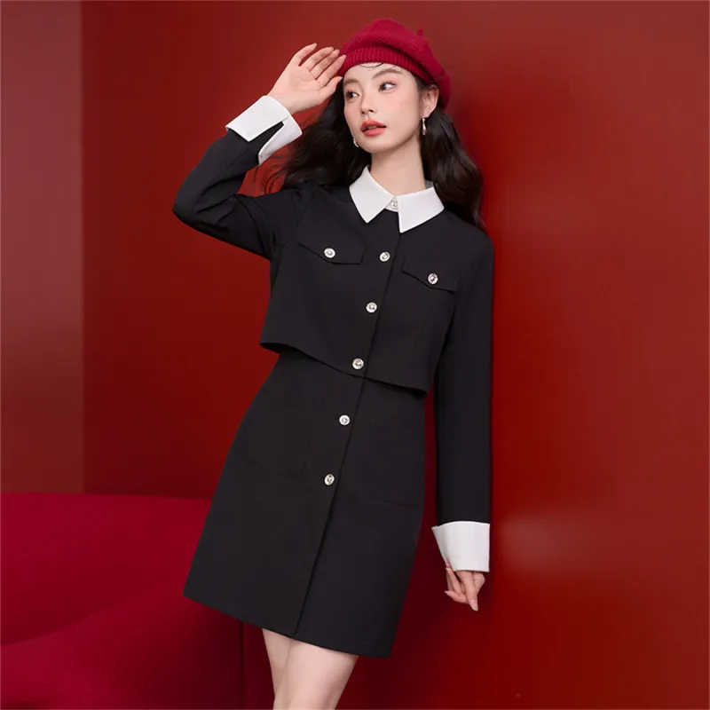 WESTLINK Long Sleeved Dress Women's Black-3