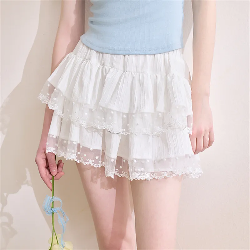 WESTLINK Casual Short Skirts Women's White-4